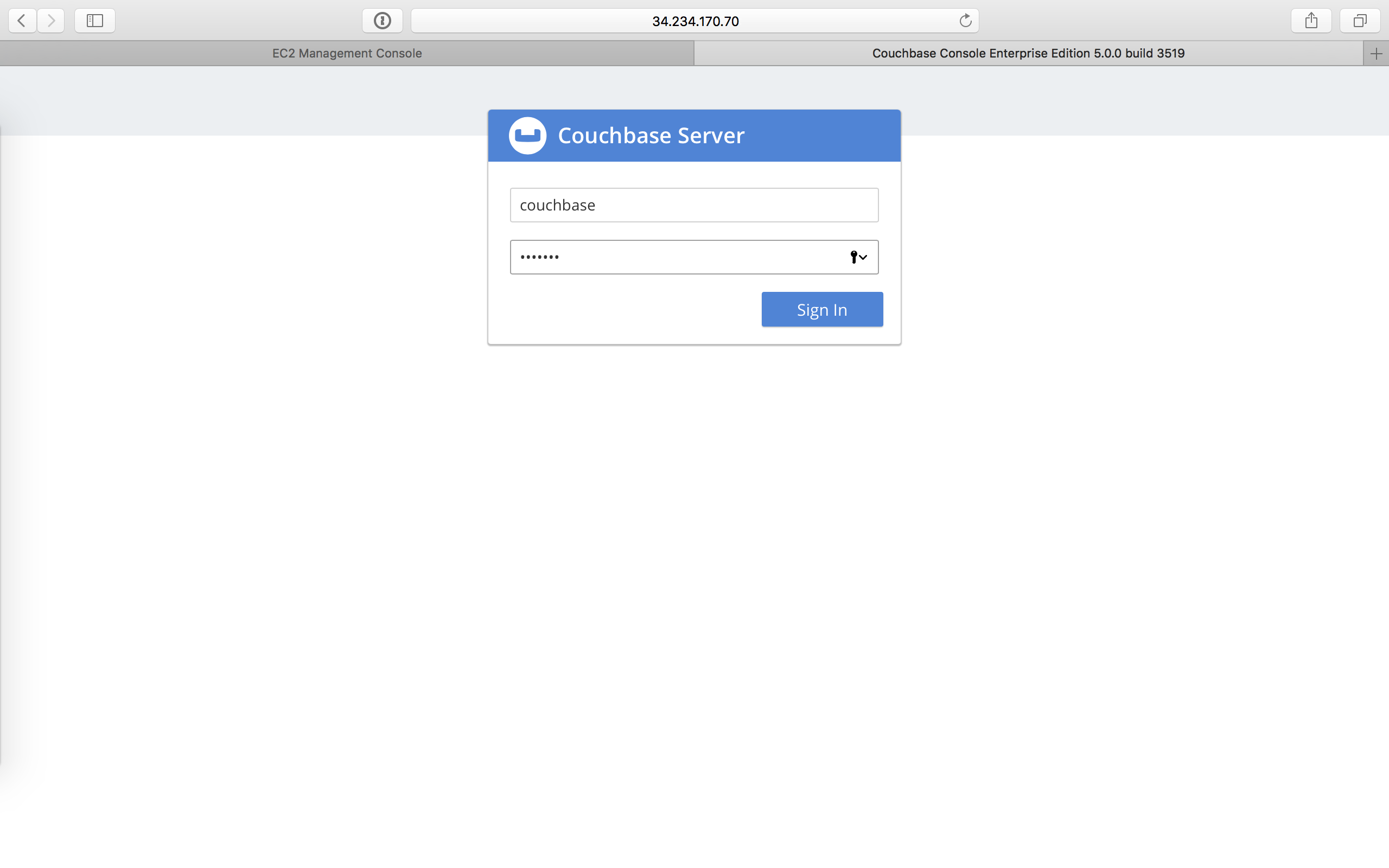 aws couchbase ee login