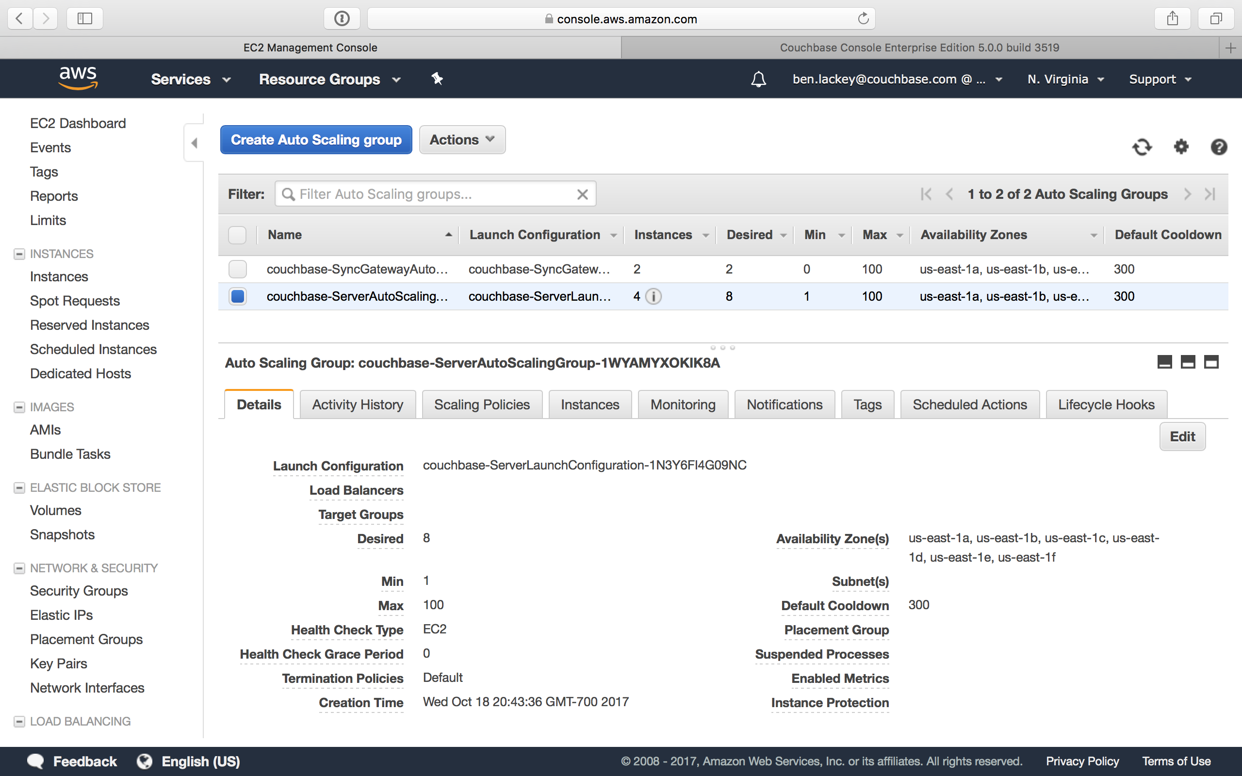aws ec2 couchbase server auto scaling group save