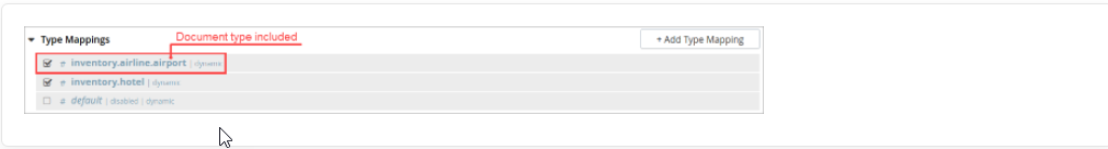 fts type mapping specific document type single collection