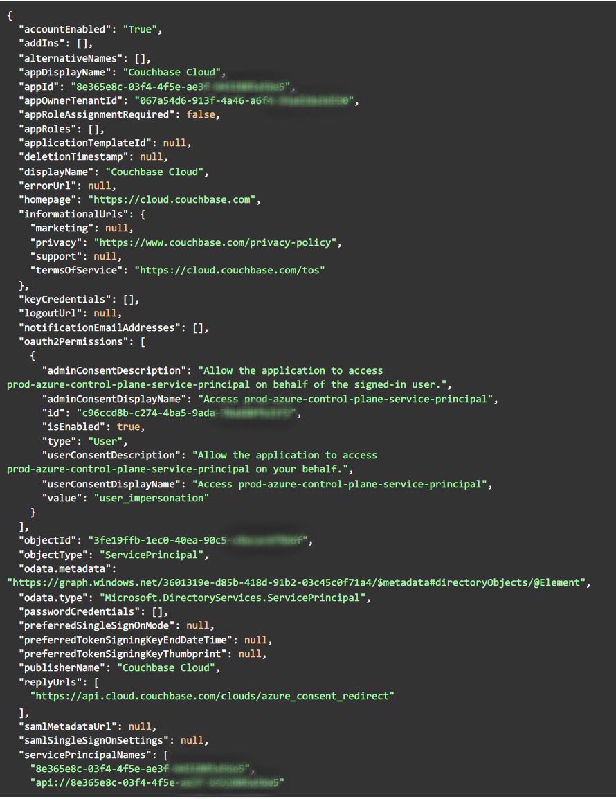 Information about the Couchbase Capella Enterprise App is displayed on the terminal