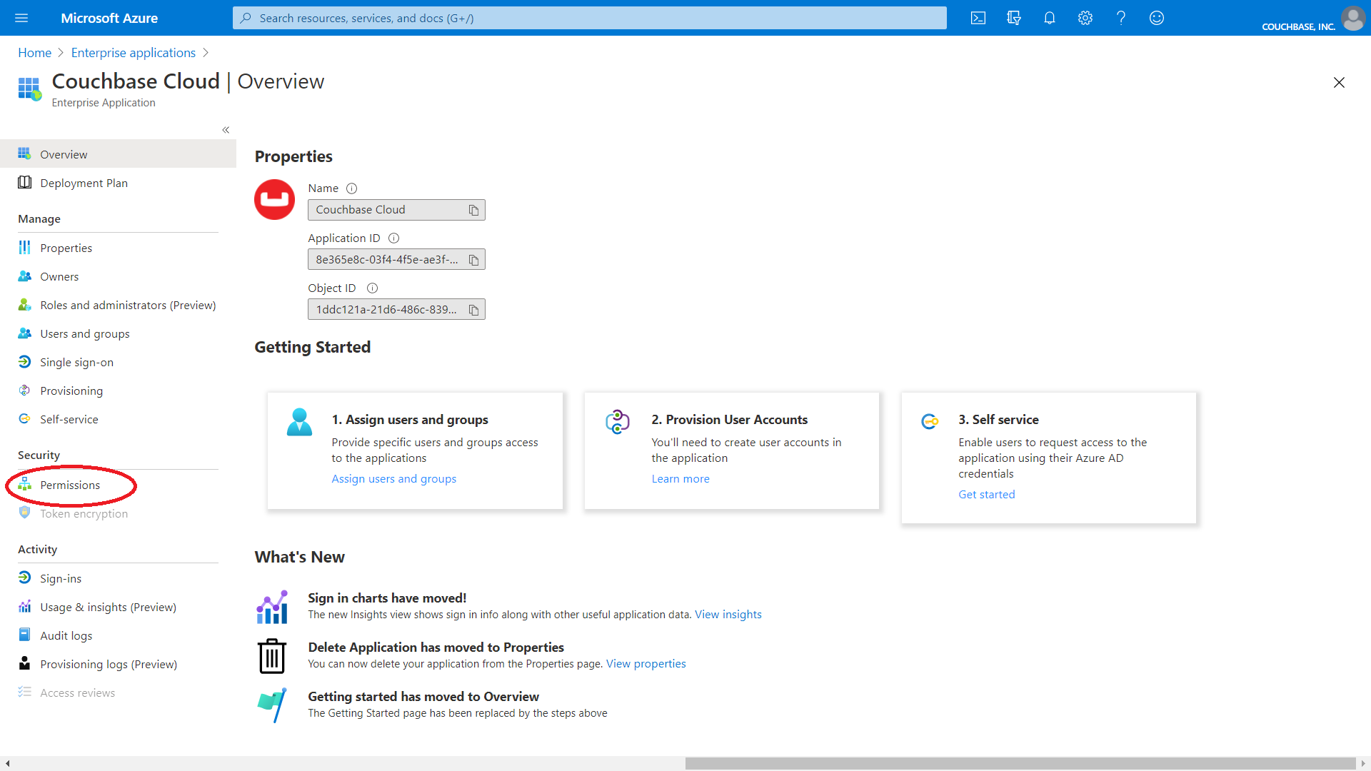 Click "Permissions" on the Overview screen