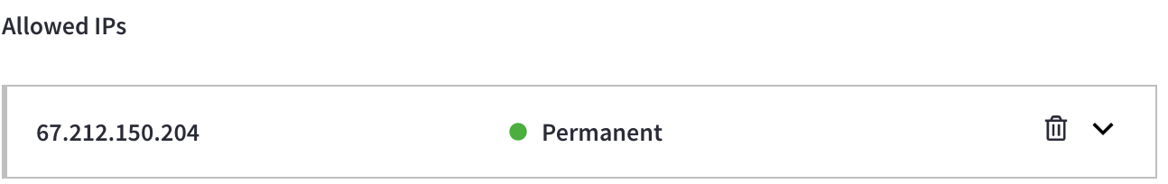 Adding an IP to the Allowlist.