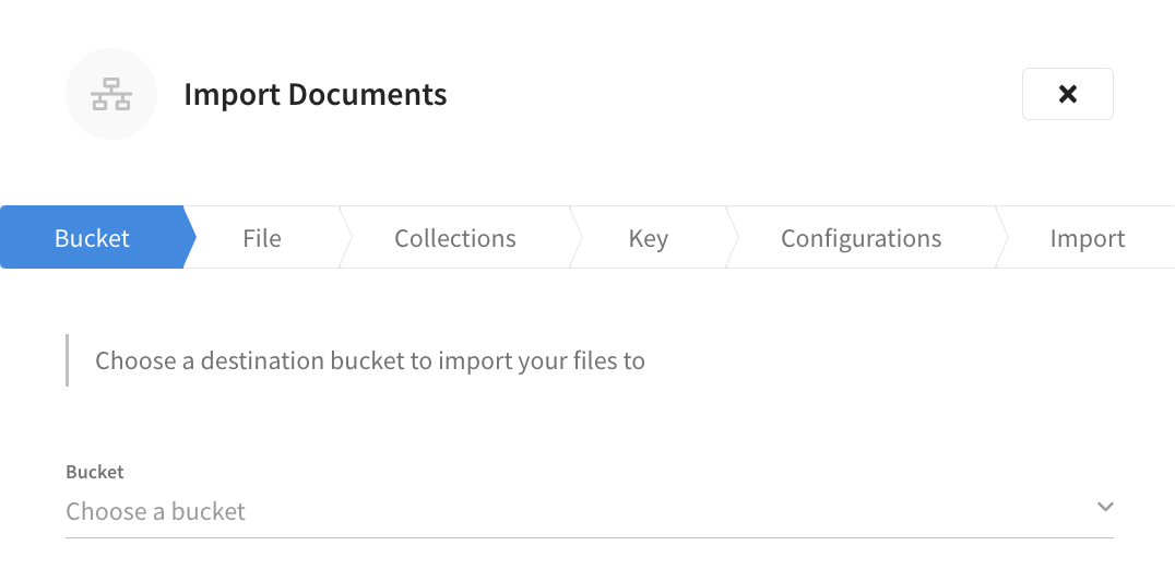 Choose a destination bucket.