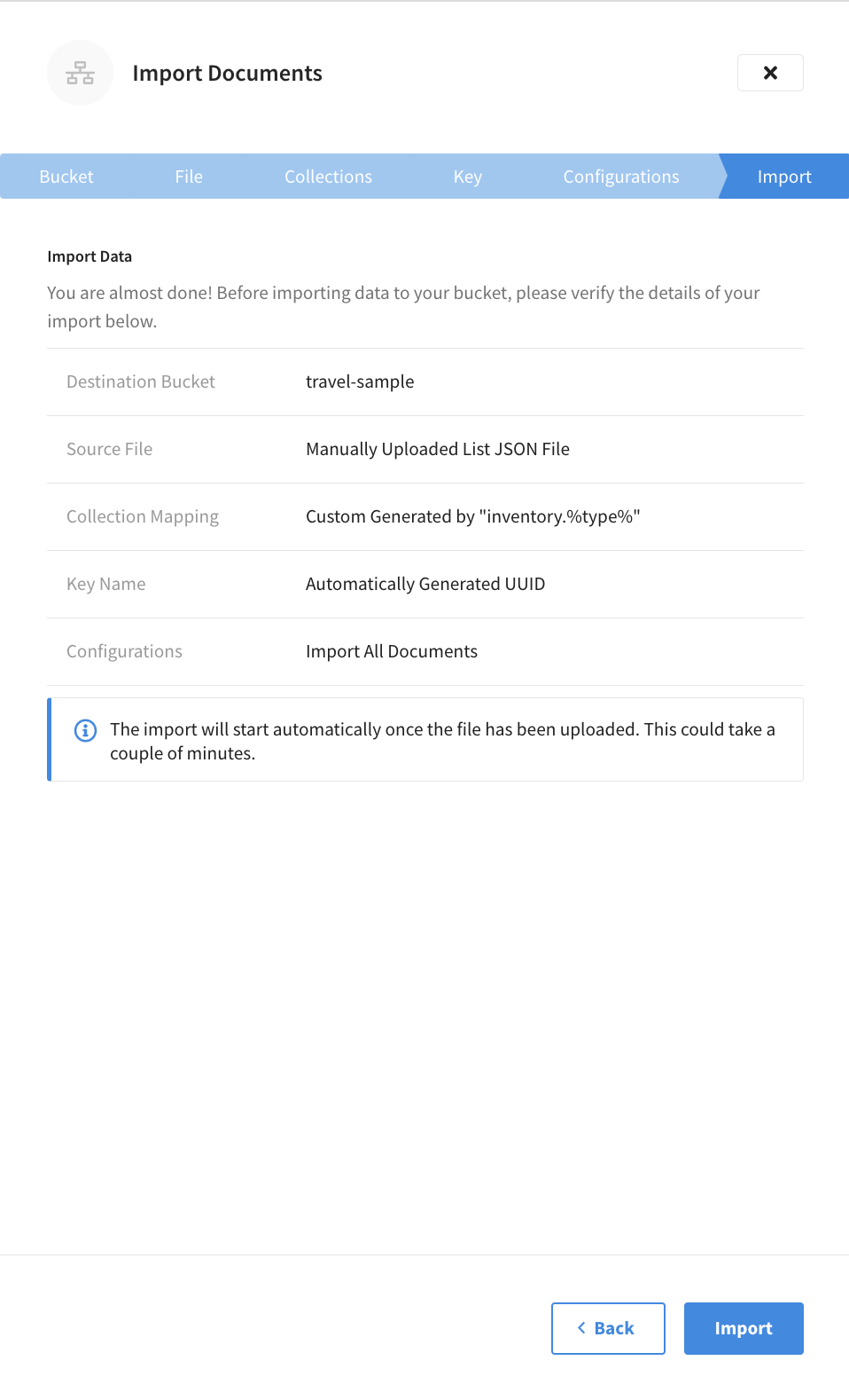 Review the import settings.