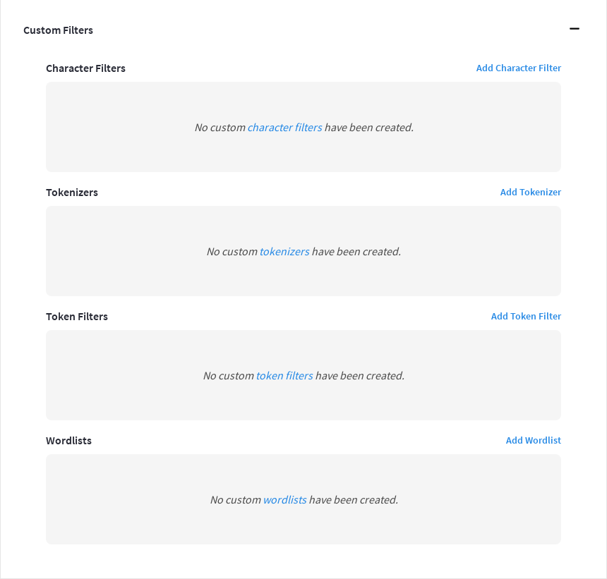 The 'Custom Filters' panel showing no existing custom filters.