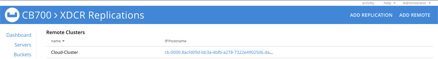 Remote cluster successfully set up.
