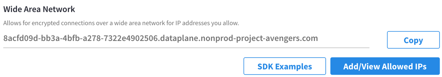 WAN from Cluster → Connect screen