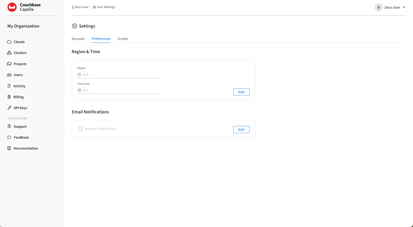 The 'Settings' screen with the 'Preferences' tab selected.
